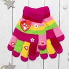 Перчатки детские двуслойные Collorista "Сердце", размер 16 (р-р произв. 13), цвет розовый - Фото 1