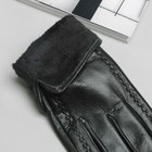 Перчатки женские, окантовка, размер 7, S, с подкладом, цвет чёрный - Фото 3
