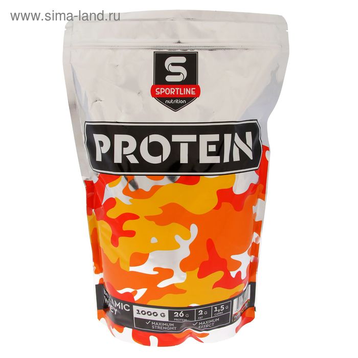 Протеин SportLine Dynamic Whey Protein, Лесные ягоды, спортивное питание, 1000 г - Фото 1