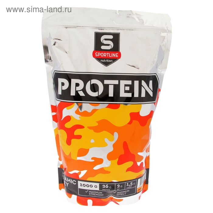 Протеин SportLine Dynamic Whey Protein, клубника-банан, спортивное питание, 1 кг - Фото 1