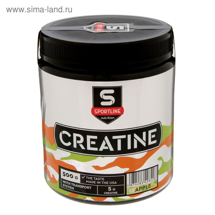 Креатин SportLine Creatine with Transport System, яблоко, спортивное питание, 500 г - Фото 1