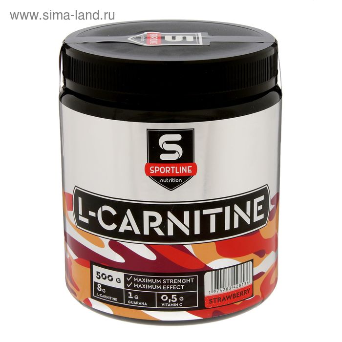 L-Карнитин SportLine, Клубника, спортивное питание, 500 г - Фото 1