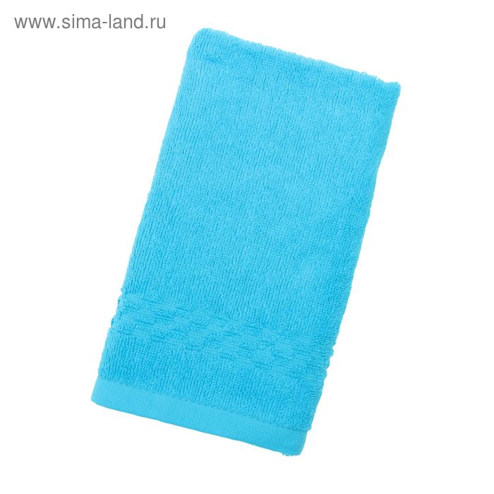 Полотенце Collorista однотонное, цвет голубой, размер 40х70 см +/- 3 см, 400 гр/м2 - Фото 1