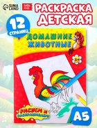 Раскраска детская «Домашние животные», 12 стр. - Фото 1