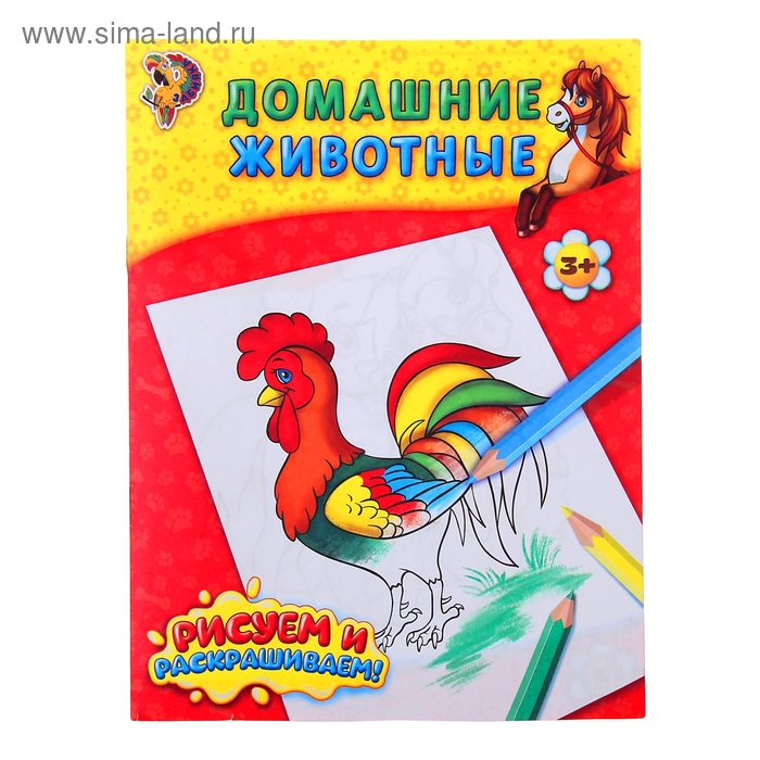 Раскраска детская «Домашние животные», 12 стр. - Фото 1