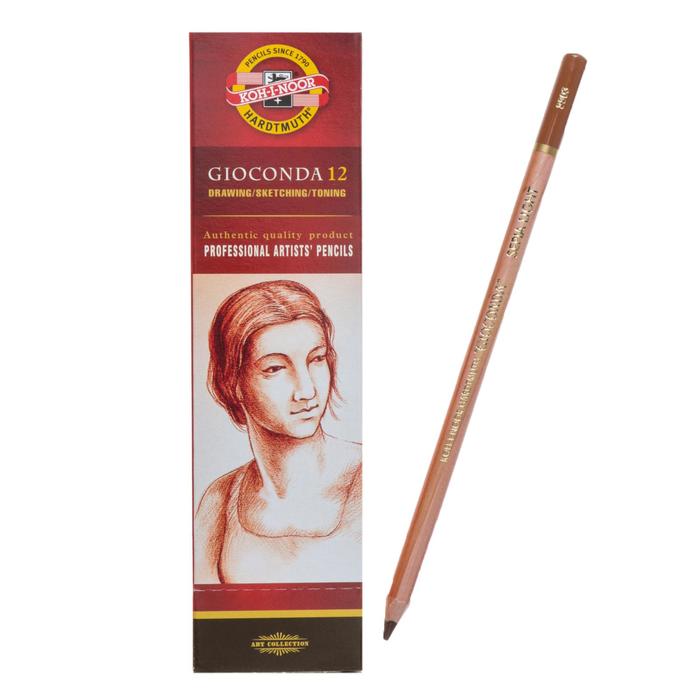 Сепия в карандаше 4.2 мм Koh-I-Noor GIOCONDA 8803, коричневая, светлая, лаковый корпус, 175 мм - Фото 1