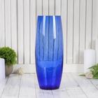 ваза "Бочка" h 260 мм. из синего стекла (без декора) - фото 3449716
