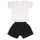 Комплект для мальчика (футболка+шорты), рост 92-98 см, цвет белый-чёрный (арт. 407) - Фото 1