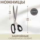 Ножницы закройные, скошенное лезвие, 10", 26 см, цвет МИКС - фото 8270742