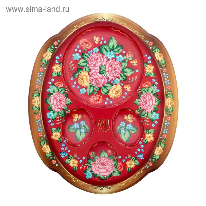 Подставка пасхальная под 3 яйца и кулич "ХВ" - Фото 1