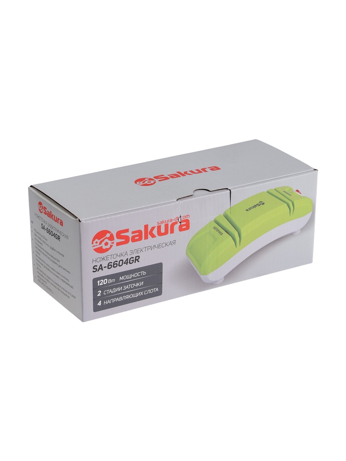 Точилка для ножей Sakura SA-6604GR, электрическая, 120 Вт, зелёная - фото 51881131