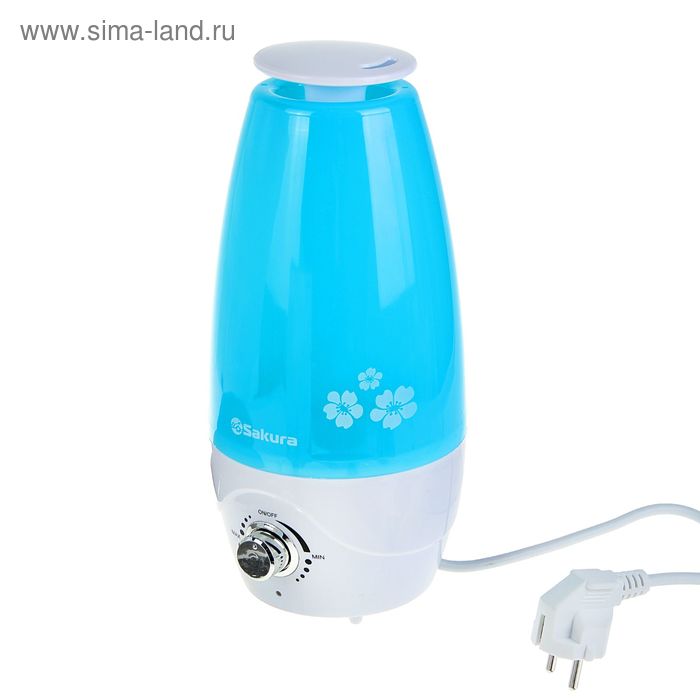 Увлажнитель воздуха Sakura SA-0600BL, ультразвуковой, 25 Вт, 1.5 л, голубой - Фото 1