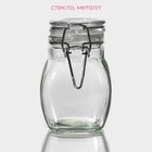 Банка для хранения сыпучих Доляна «Овал», 100 мл, 5.5×9 см, с бугельным замком, стекло - Фото 2