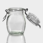 Банка для хранения сыпучих Доляна «Овал», 100 мл, 5.5×9 см, с бугельным замком, стекло - Фото 3