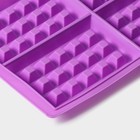 Форма для выпечки Доляна «Сладости. Венские вафли», силикон, 28.5×18.5 см, 4 ячейки (12.3×8.1 см), МИКС - Фото 5