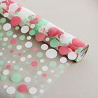 Плёнка для цветов и подарков "Фейерверк", бело-мятно-розовая, 0,5 х 9 м, 30 мкм - Фото 1