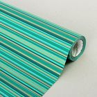 Бумага упаковочная крафт "Полоски люкс", бирюзово-серебряный, 0,5 х 10 м - Фото 1