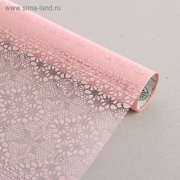 Плёнка для цветов и подарков "Флоксы", розовая, 0,5 х 9 м, 30 мкм - Фото 1