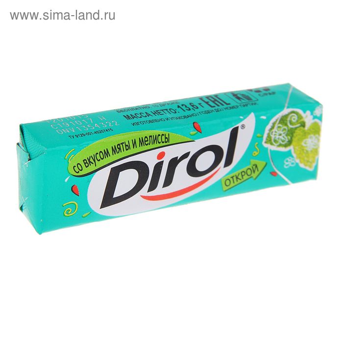 Жевательная резинка Dirol Мята и мелисса, 13,6г. - Фото 1