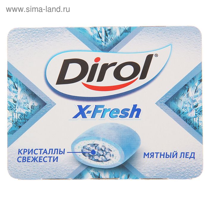 Жевательная резинка Dirol X-Fresh Мятный лед, 18г. - Фото 1