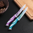 Нож кухонный с антиналипающим покрытием «Буйство красок», лезвие 13 см, цвет МИКС - Фото 2
