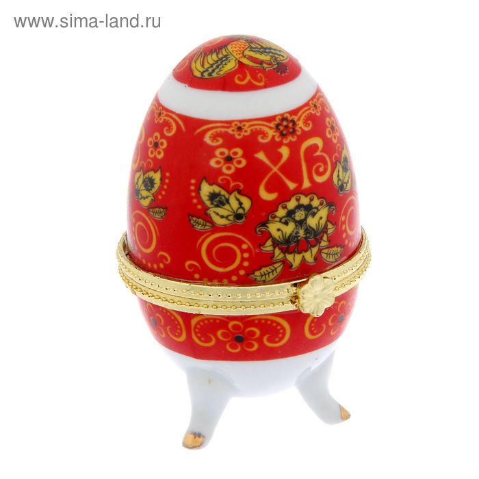 Яйцо-шкатулка пасхальная "Хохлома" - Фото 1