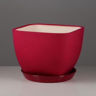 Горшок для цветов "Ноктюрн" шёлк, бордовый, 11,5 л