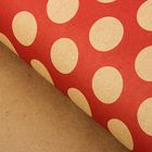 Бумага упаковочная крафт "Горох на красном", 70 х 100 см набор 10листов - Фото 1