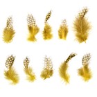 Набор перьев для декора 10 шт., размер 1 шт: 5 × 2 см, цвет жёлтый с коричневым - фото 2844531