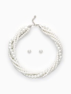 Набор 2 предмета: серьги, шар d=1, бусы «Жемчужный жгут», цвет белый, 45 см - Фото 2