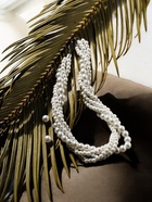 Набор 2 предмета: серьги, шар d=1, бусы «Жемчужный жгут», цвет белый, 45 см - Фото 3