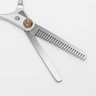 Ножницы филировочные с упором, лезвие — 6,5 см, цвет серебристый - Фото 3