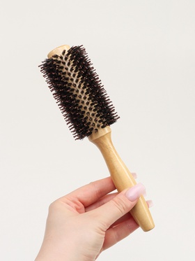 Брашинг для волос, деревянный, комбинированная щетина, d=30/60 мм, 22 (±1) см