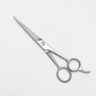 Ножницы парикмахерские с упором, лезвие — 6,5 см, цвет серебристый - Фото 1