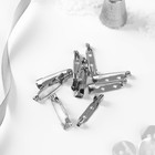 Основа для броши, 2 отверстия, 25 мм, 10 шт., цвет серебряный - Фото 2