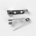 Основа для броши, 2 отверстия, 25 мм, 10 шт., цвет серебряный - Фото 3