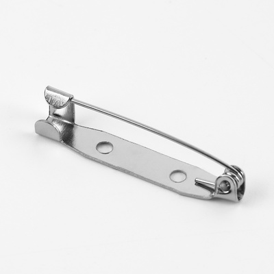 Основа для броши, 2 отверстия, 32 мм, 10 шт, цвет серебряный