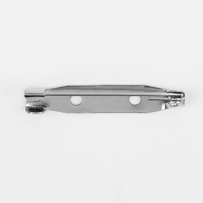 Основа для броши, 2 отверстия, 32 мм, 10 шт, цвет серебряный