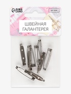Основа для броши, 2 отверстия, 32 мм, 10 шт., цвет серебряный - Фото 10