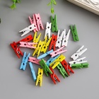 Прищепки деревянные для декора 2.5 см, набор 30 шт. - Фото 2