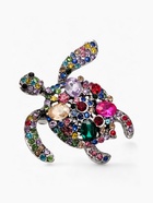 Брошь «Черепаха», цветная в чернёном серебре - Фото 1