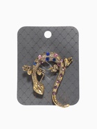 Брошь «Ящерица в стразах» цветная в чернёном золоте - Фото 4