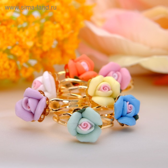 Кольцо «Выбражулька» цветы розочки, МИКС - Фото 1