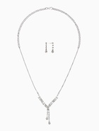 Набор 2 предмета: серьги, колье «Легкий флирт», дождик, белый в серебре, 40 см - Фото 1