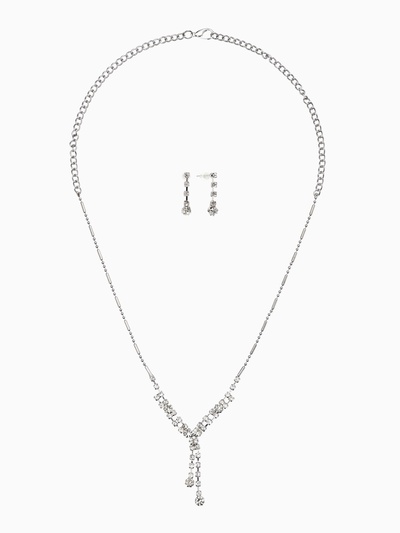 Набор 2 предмета: серьги, колье «Легкий флирт», дождик, белый в серебре, 40 см