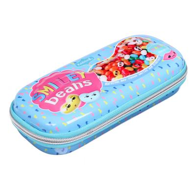 Пенал школьный на молнии «Вкусные шарики», голубой