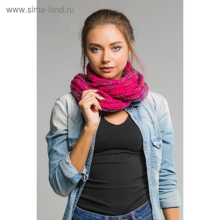 Шарф хомут "Престиж", размер 20х110 см, цвет фуксия - Фото 1