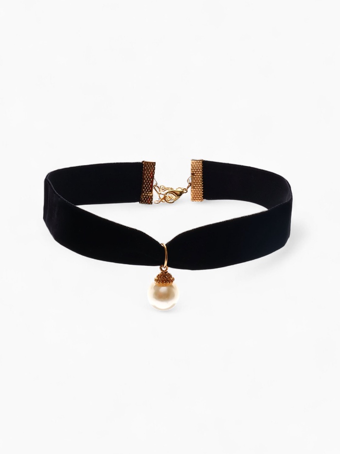 Чокер «Шарик», жемчужина, цвет чёрный, L=30 см - Фото 1