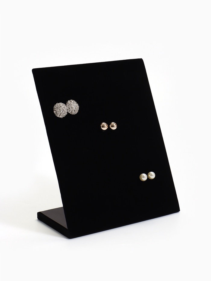 Подставка под серьги на 30 пар QF, 5 рядов, 20×10×24 см, чёрная - Фото 1