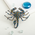 Брошь «Скорпион», цветная в чернёном серебре - Фото 1